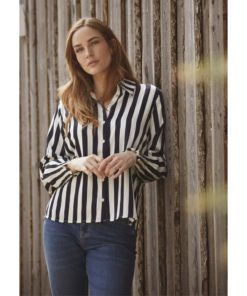 Melba Printed Blouse - Nautic Stripe