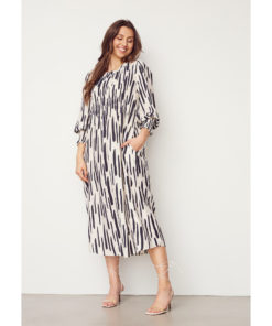 Ane Smock Dress - Black Brushstrokes