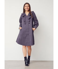 Sigga V-Flounce Dress - Grey