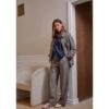 Jessi Basic Pant - Taupe Pinstripe
