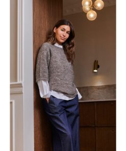 Anna 3/4 Sleeve Pullover - Taupe Melange