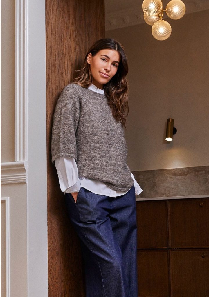 Anna 3/4 Sleeve Pullover - Taupe Melange