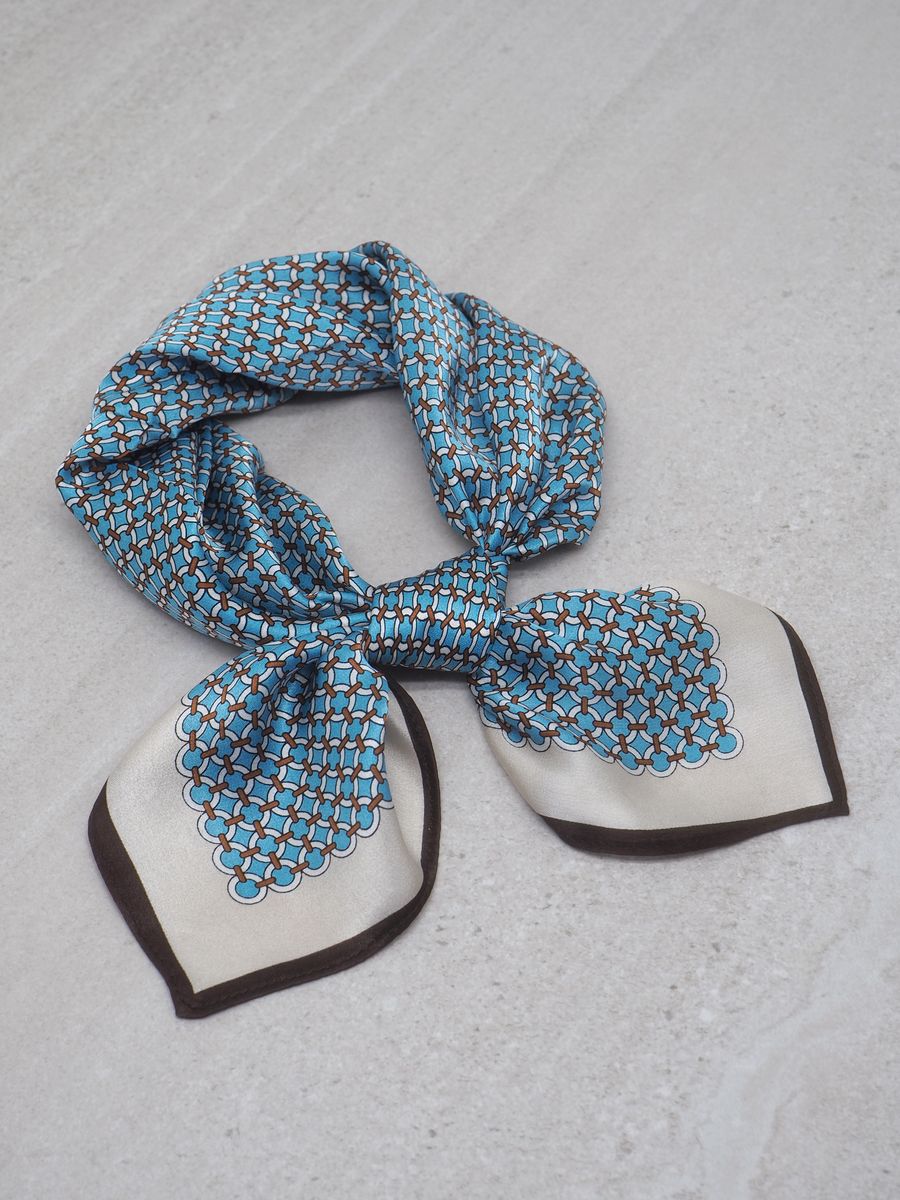 Silkeskjerf - Blå/Brun