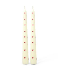 Lys med Hjerter - 2pk