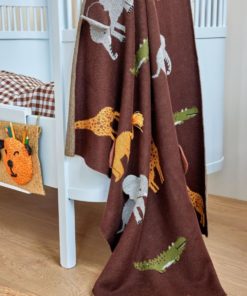 Babyteppe med Dyr - Brun