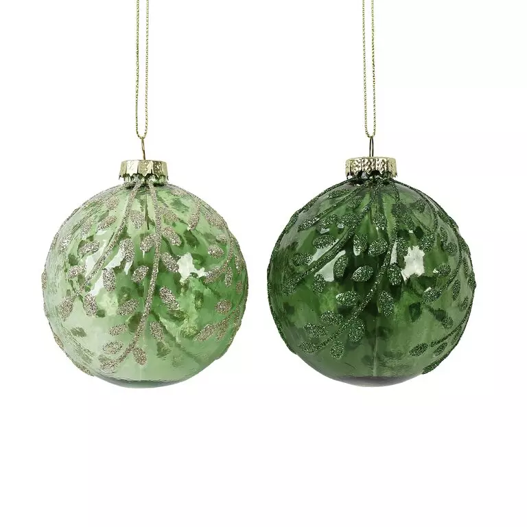 Julekule i Glass - Grønn Ass