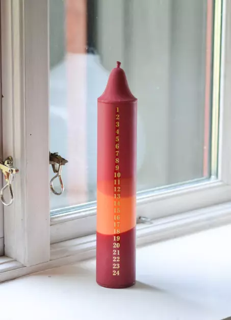 Kalenderlys - Fuchsia, Orange & Rød