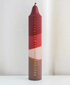 Kalenderlys - Rød, Burgunder, Beige & Brun