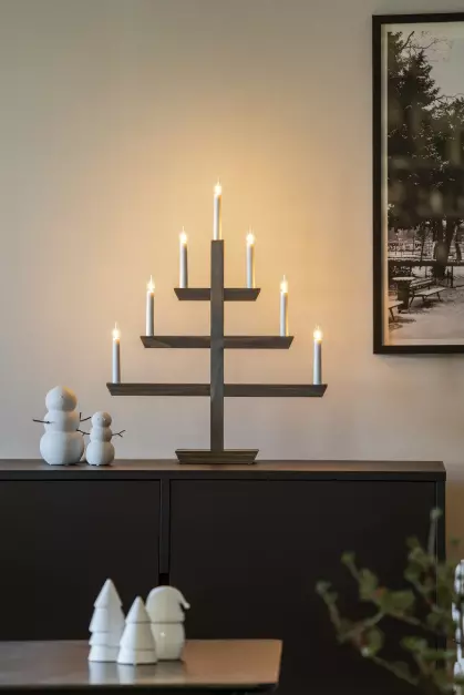 Adventstake 7 armer - Brunbeiset