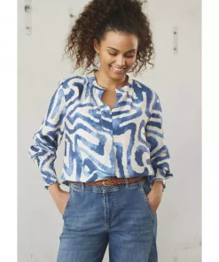 Ane Printed Blouse - Blue Graphical