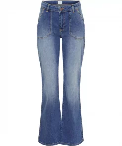 Como Long Flare Jeans - Mid Denim