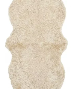 Curly Dobbelt Saueskinn - Beige Moonlight
