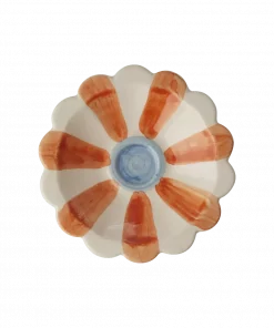 Håndmalt Blomsterskål - Orange