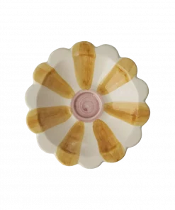 Håndmalt Blomsterskål - Gul