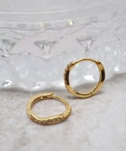 Bølgete Fogylte Hoops med Stener