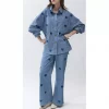 Stripete Jeans med Hjertelommer