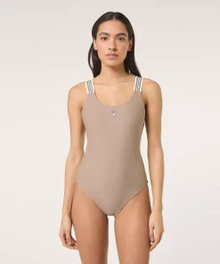 FILA Antona Heritage Tape Scoop Back Swimsuit - Pine Bark