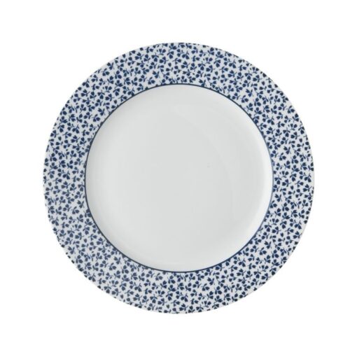 Laura Ashley frokosttallerkenv Floris blå/hvit 20cm