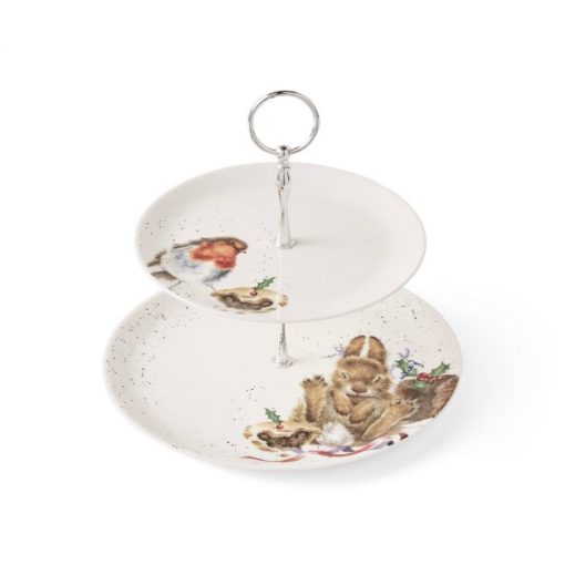 Wrendale 2 Tier Cake stand Robin/Bunny