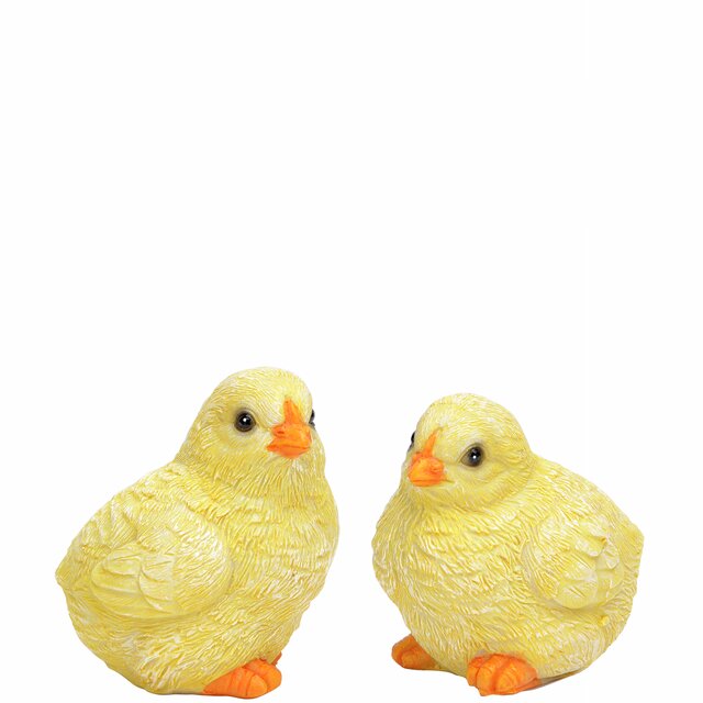 Kyllinger i poly 2 ass D5,5 H 6,5 cm, Gul