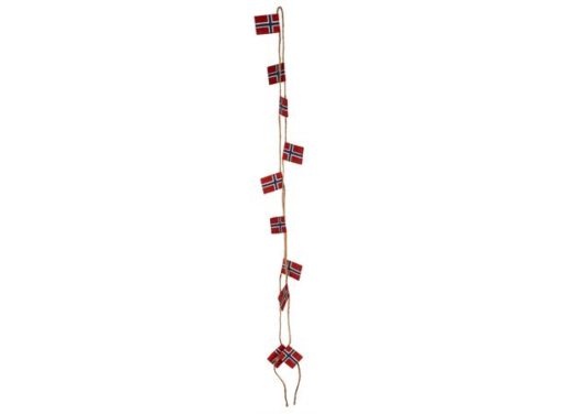 Flagg Norge 10 stk m/tau 200 cm