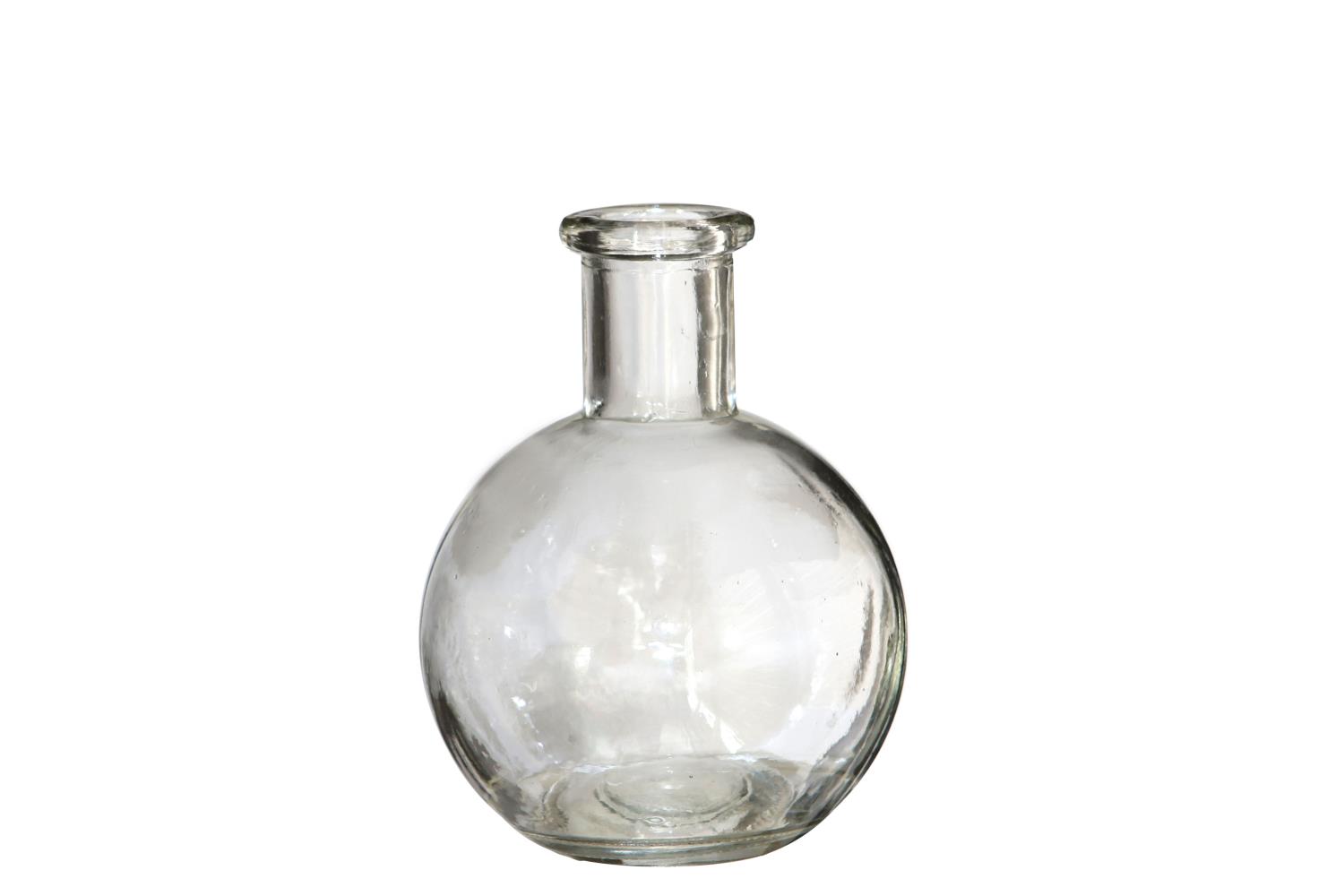 Vase flaske ø8x10 cm klart glass