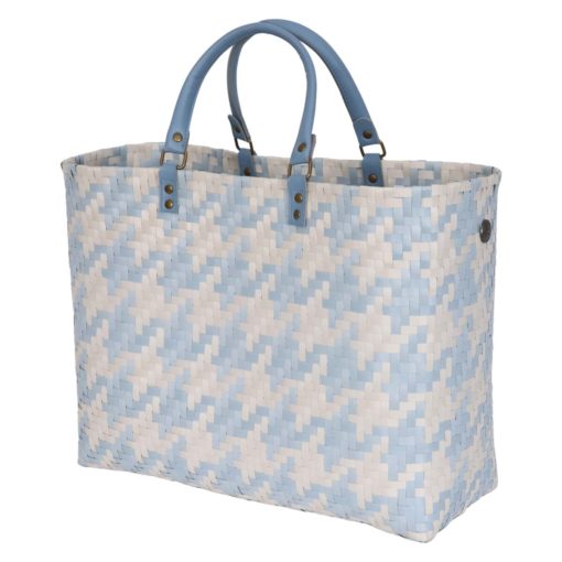 Handed By Mayfair grand Shopper faded blue with champagne pattern