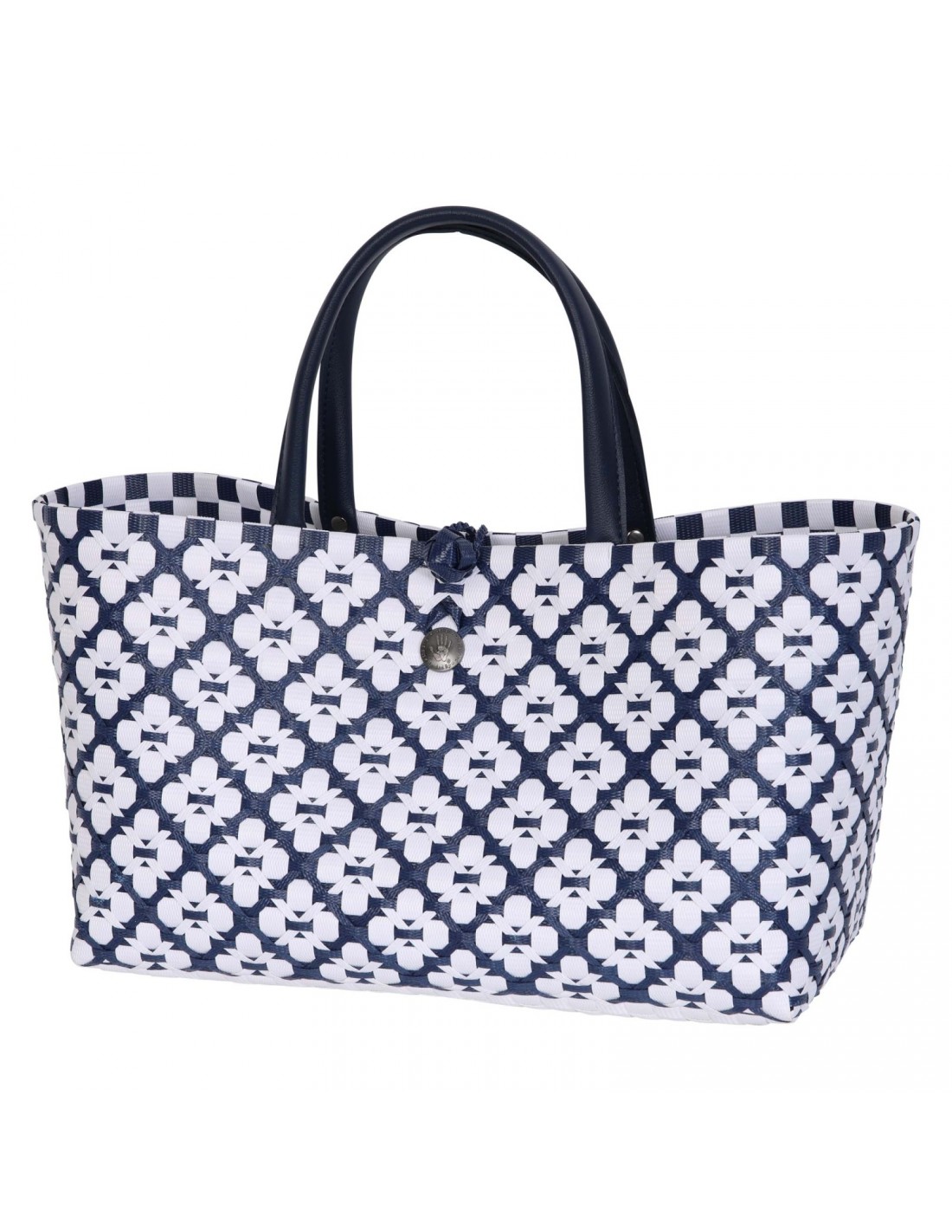 Handed By Mini Motif Bag Shopper navy with white pattern