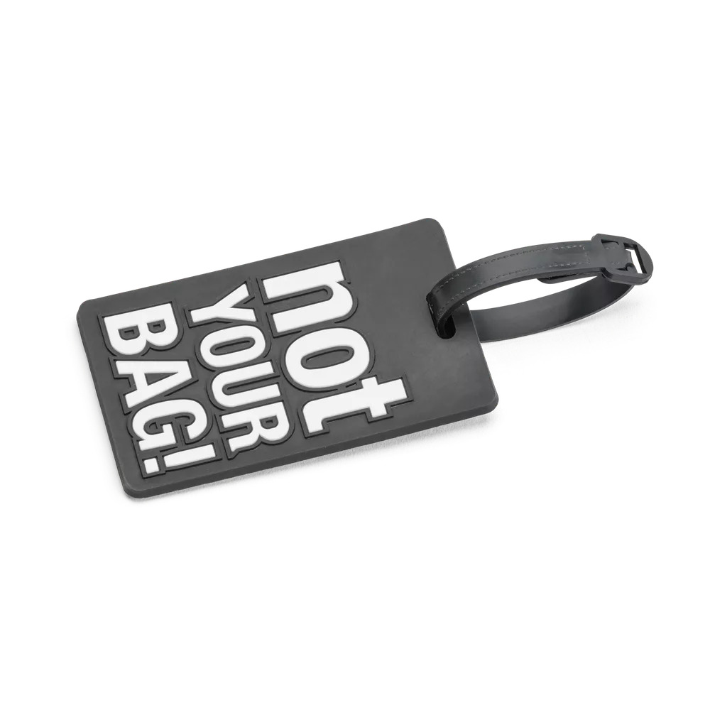 North Pioneer "not your bag" svart ,luggage tag