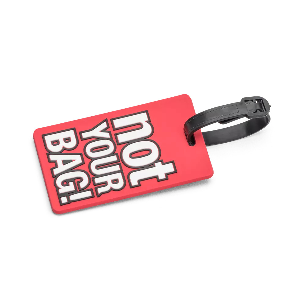 North Pioneer "not your bag" rød, luggage tag