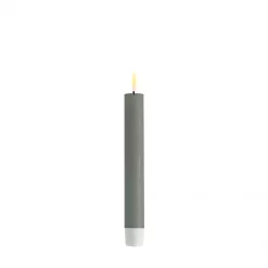 DeLuxe Batterilys LED Kronelys 2 stk 15 cm salvie grønn