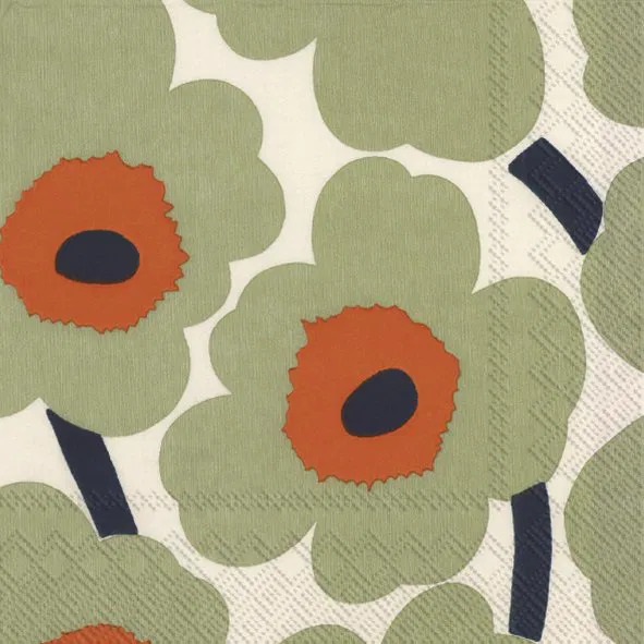 IHR Servietter kaffe 25x25, Marimekko UNIKKO orange