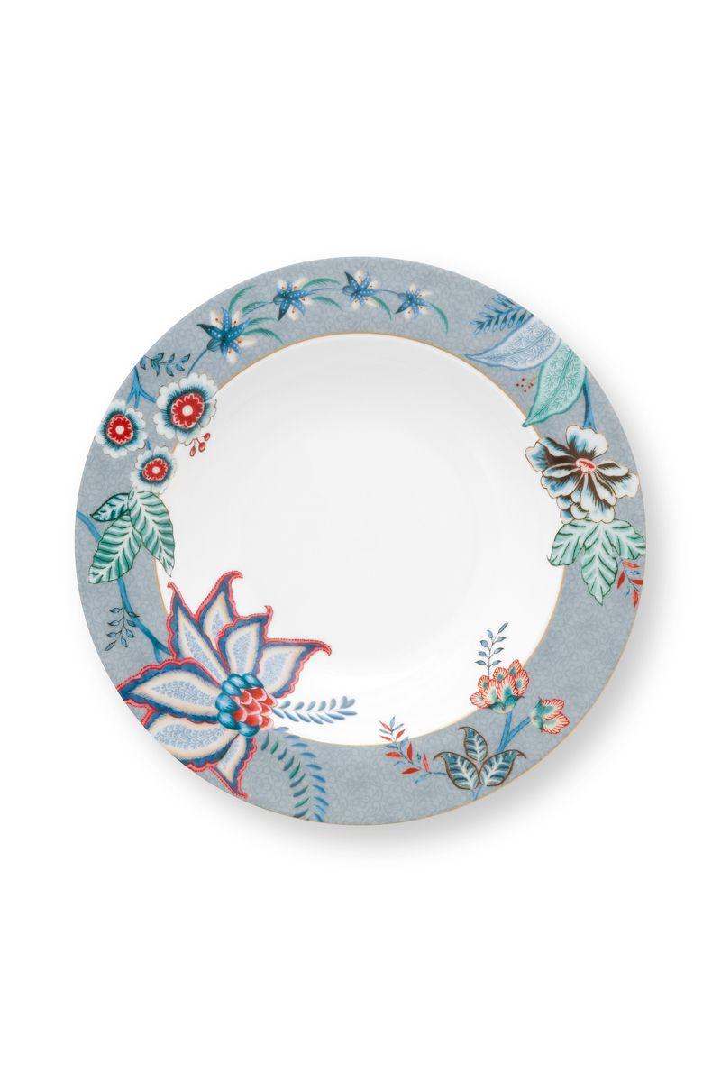 Pip Studios Dyp tallerken Flower Festival Light Blue 21,5cm