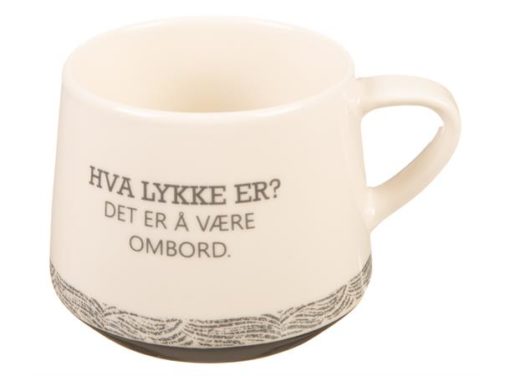 BC krus Lykken er å være ombord hvit/blå