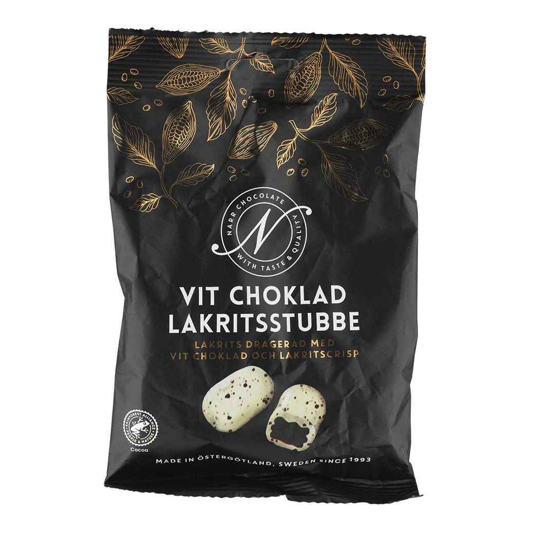 NARR Chocolate Hvit Sjokolade Lakrisstubbe 120 gr