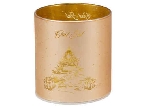 BC Lyslykt LED God Jul Juletre 9x10 cm beige