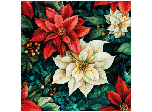 BC Servietter Lunch 33x33 cm Poinsettia on Black