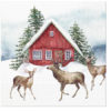 BC Servietter Lunch 33x33 cm Red House snow