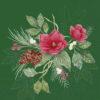 IHR Christmas Flowers green  25x25cm kaffe