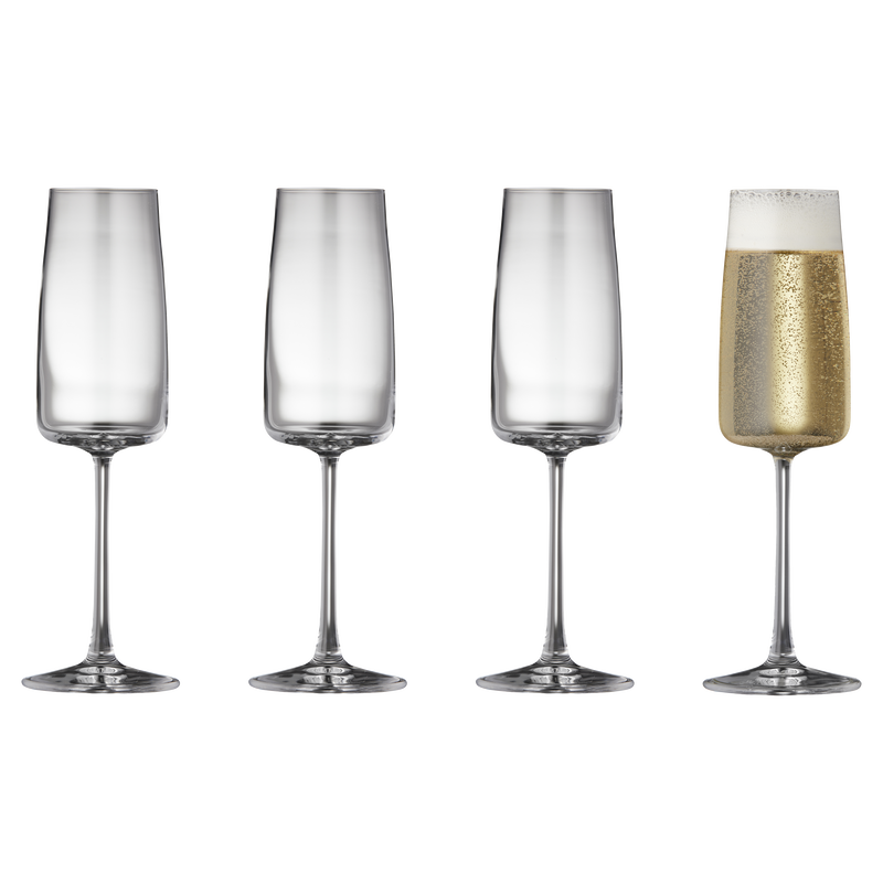 Lyngby Champagneglass Zero 30cl, 4stk