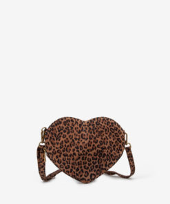 Teats Joy Heart Cow skinn leopard veske