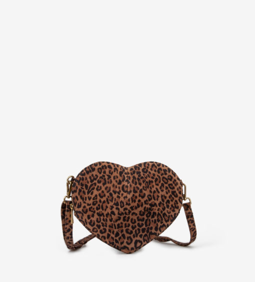 Teats Joy Heart Cow skinn leopard veske