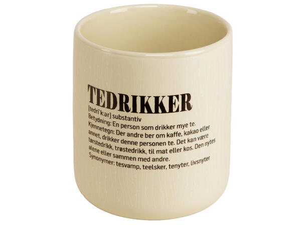 BC Krus hvit m/ sort tekst "Tedrikker"