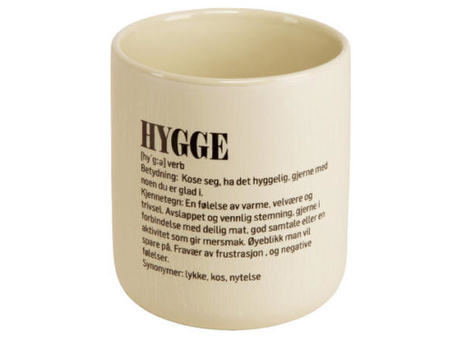 BC Krus hvit m/ sort tekst "Hygge"