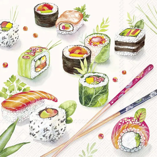 Ihr Servietter Lunch SUSHI light grey