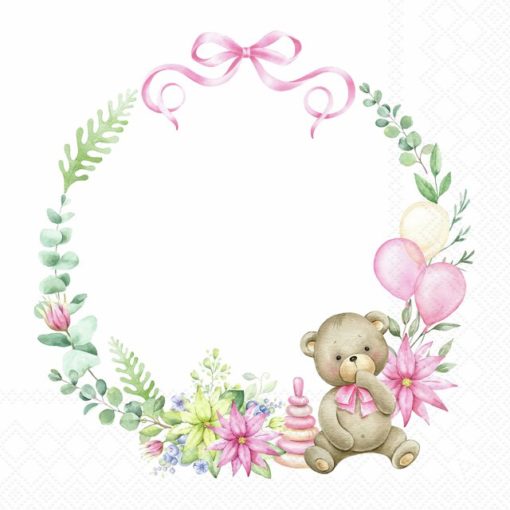 Ambiente Servietter Lunch BABY TEDDY BEAR PINK