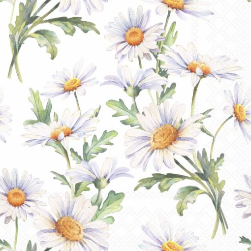 Ambiente Servietter Lunch BEAUTIFUL DAISIES white