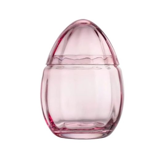 Hadeland Glassegg m/lokk 15 cm rosa