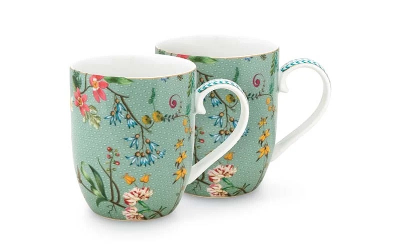 Pip Studios Set/2 Mugs small Jolie Flowers blue