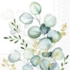 IHR Servietter kaffe 25x25 , EUCALYPTUS BOUQUET gold